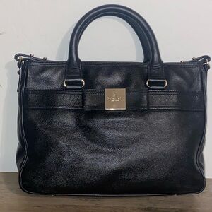 Kate Spade Black Soft Leather Satchel Bag EUC